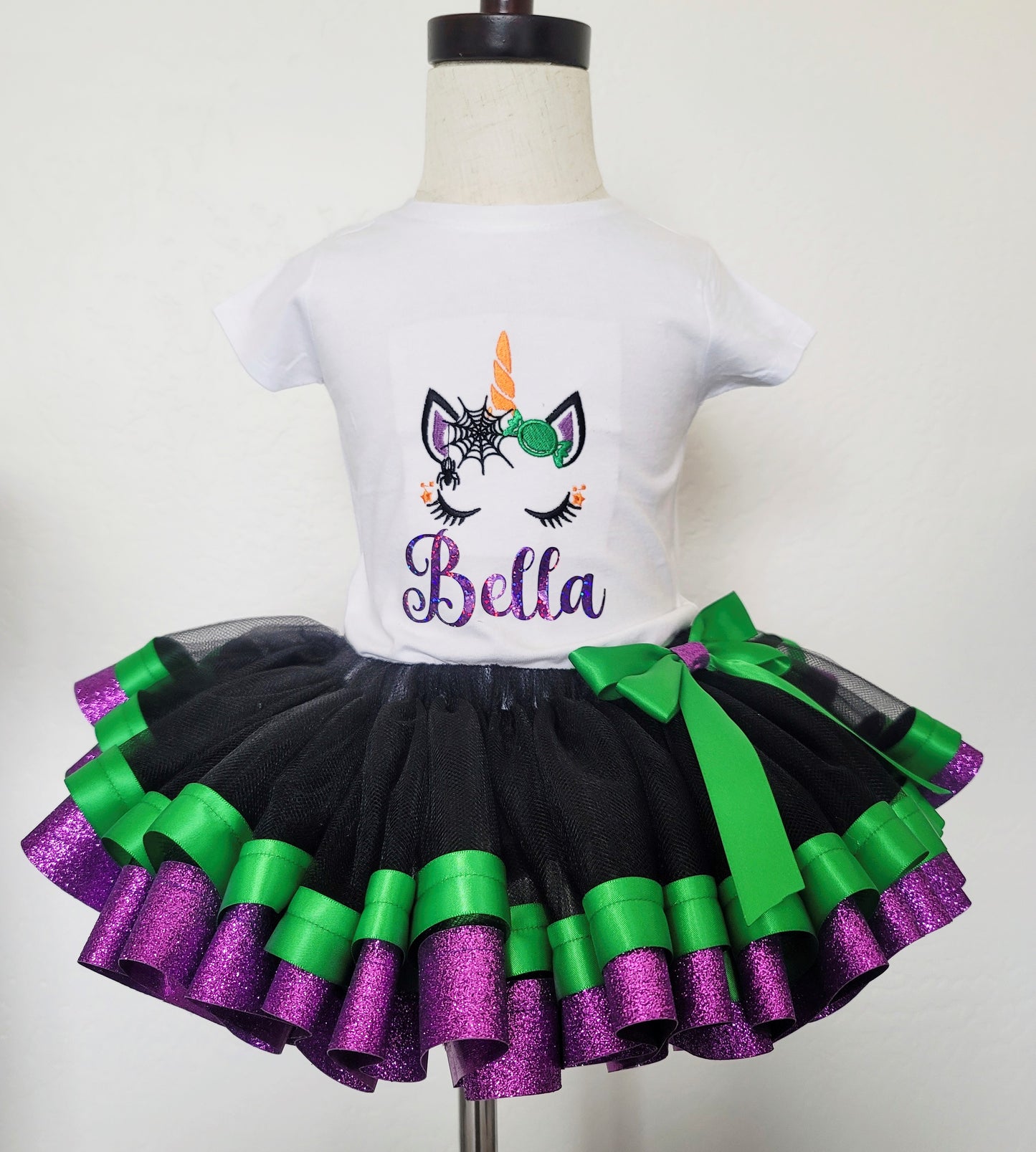 Halloween Purple and Green Tutu Set