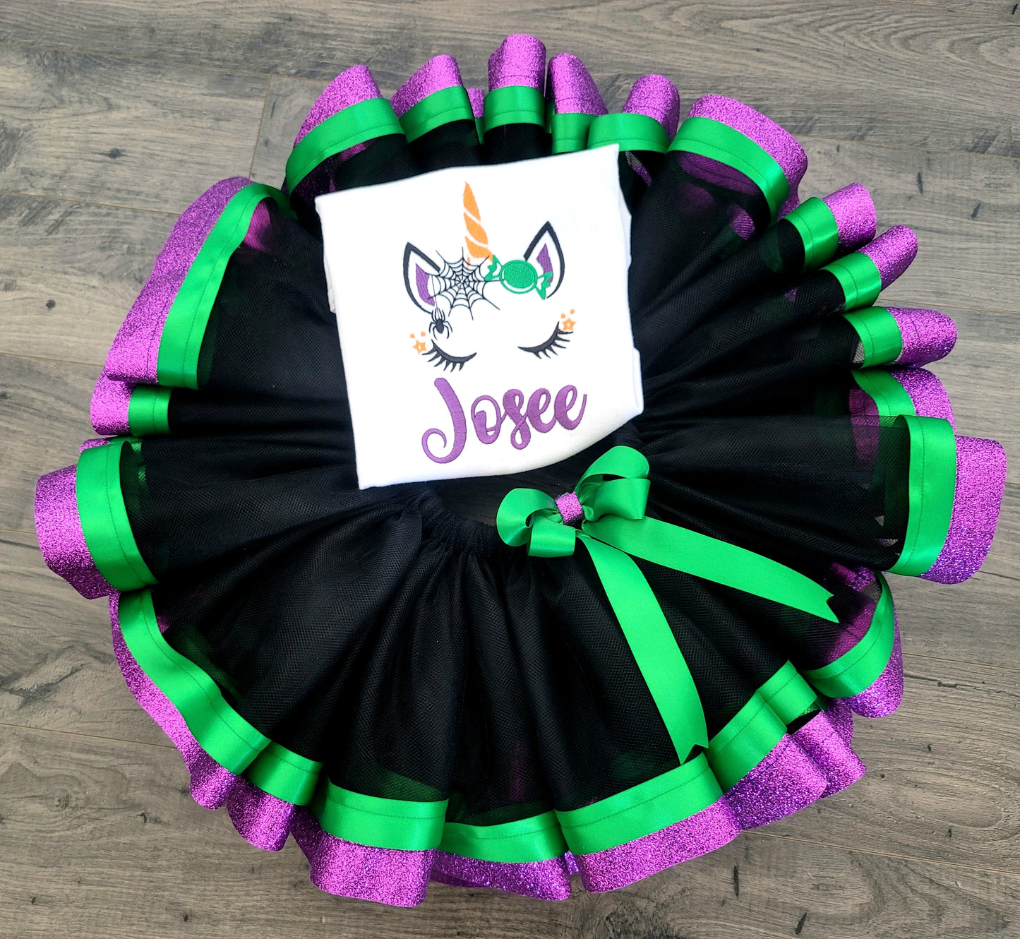 Halloween Purple and Green Tutu Set