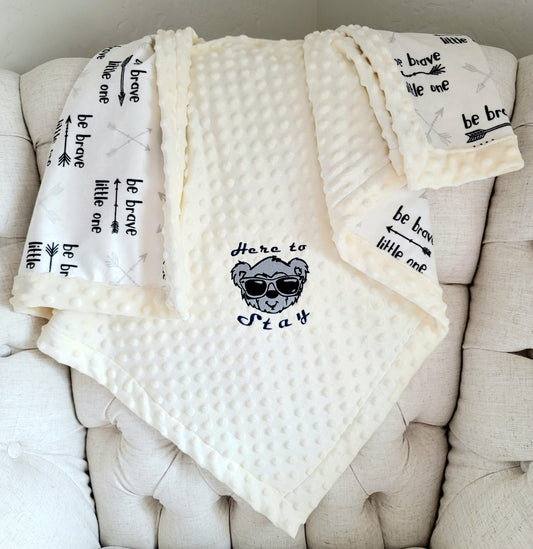 Here to Stay Bear Baby Blanket